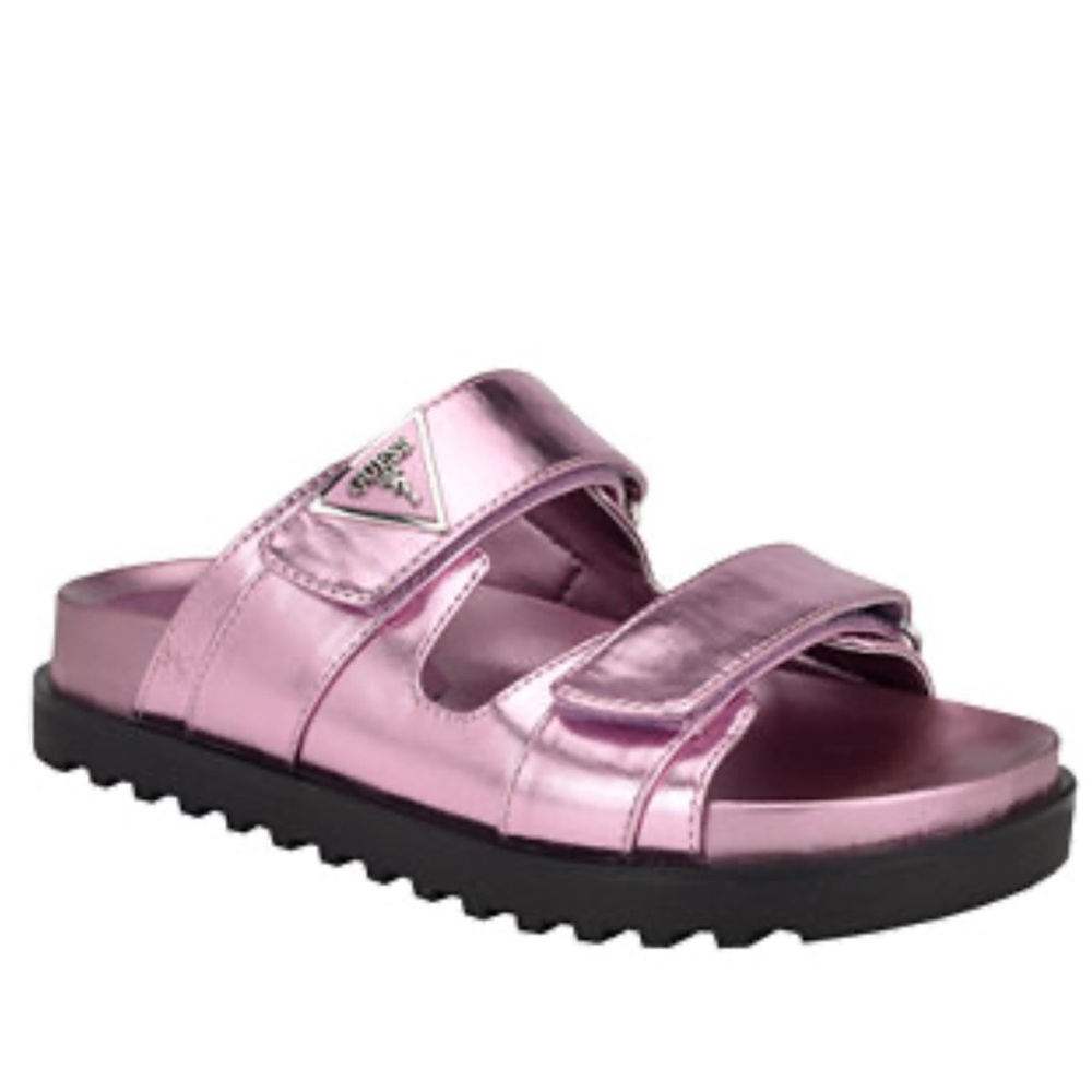 Guess Women's Fabula Lug-Sole Logo Footbed Sandals Pink woman Sandals size 7‎